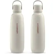 SodaStream Bottle Fizz & GO Portable Travel Cool All Metal Sand Beige 900ml 2 Pack