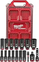 Milwaukee 49-66-6800 Showckwave Impact Duty Socket 3/8" Drive 17-Piece SAE Packout Set