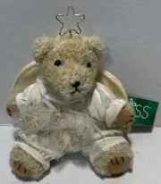 Russ Angel Teddy Bear w/ Star Vintage Plush Christmas Winter
