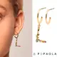 PD PAOLA 西班牙時尚潮牌 金色L字母耳環 彩鑽耳環 925純銀鑲18K金