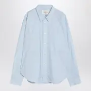 [Studio Nicholson] Light Blue Salin Shirt In Organic Cotton S Blue