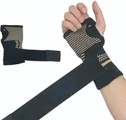 Generic Copper Compression Arthritis Gloves, Fingerless, Warmth Therapeutic Gloves for Pain Relief, Improve Circulation in Wrist & Hand, Wrist Brace Support for Carpal Tunnel & Sprain (S Size)