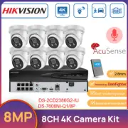 Hikvision 8CH 4K Security CCTV System 8MP AcuSense IR POE Camera DS-2CD2386G2-IU