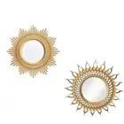 2x Hanging Makeup Sun Shaped Mirror Bathroom Living Room