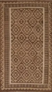 Geometric Reversible Kilim Oriental Area Rug Hand-Woven Wool Tribal Carpet 5'x8'