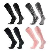 1 Pair Men's Women's merino wool socks Hiking Socks Sports Socks Thermal Warm Breathable Anti Blister Thick Outdoor Over The Calf Patchwork Merino Wool Dark Gr