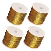 4 Rolls Elastic Cords Ornament Cord Wrapping Twine Ornament Strings Packaging