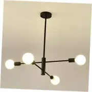 Modern Sputnik Chandelier, Industrial 4-Light Black Ceiling Light