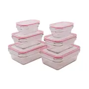 Glasslock 6 Piece Rectangular Ovensafe Food Container Set