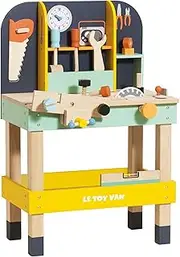 Le Toy Van - Cars & Construction Alex's Wooden Work Bench | Educational Construction Set for Role Play | Pretend Play Wooden Tools - Suitable for 3 Year Olds+