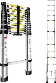 Telescoping Ladder, 16.5FT Telescopic Extension Ladder, Aluminum Alloy Folding Ladder Portable Multi-Purpose for Indoor Outdoor Work, Heavy Duty 330 lbs Load