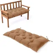 Waterproof Lounger Seat Cushions Outdoor Loveseat Bench Seat Pads Tufted Bench Cushion (47.2 X 19.7 Inch, Khaki)