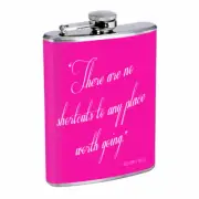 No Shortcuts Em1 8oz Stainless Steel Flask Drinking Whiskey Liquor