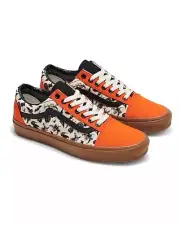 Vans Custom Orange Black Halloween Old Skool Customs Witch Goth Punk Womens 6.5