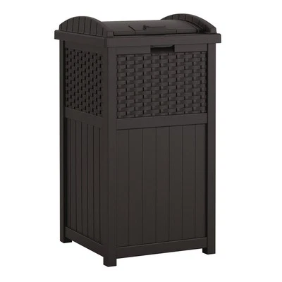 Suncast GHW1732BK Trash Hideaway 30-Gal Plastic Waste Bin - Black New