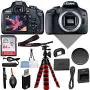 Canon Rebel T7 BODY Bundle: Sturdy Tripod, 64GB Memory Card, USB Reader + More