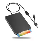 Floppy Disk Reader, 3.5 Inch External Floppy Disk Drive with USB Type-C,4755