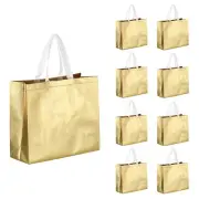 20pcs Reusable Gift Bags, Gold Tote Glossy Grocery Shopping Bag for Birthday