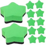 LIGHTAOTAO 12pcs Mini Star Shaped Dry Erase Erasers for Classroom Office Home Ergonomic Magnetic Felt Design Easy to Use Whiteboards Blackboards