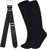 [Dxhycc] Youth Baseball Socks and Belt Combo Set Softball Baseball Socks and Belt Elastic Waist Belt for Youth Boys Girls
