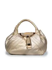 Gold Metallic Leather Spy Bag
