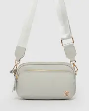 Grey Amalia Strap Crossbody Bag