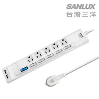 在飛比找松果購物優惠-SANLUX三洋超安全USB轉接延長電源線-5座6切(SYP