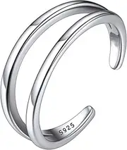 [FASHGOOD] 925 Sterling Silver Toe Rings for Women 18K White Gold Plated Flower Cubic Zirconia Cuff Band Open Toe Rings Adjustable Toe Rings Summer Beach Foot Jewelry