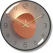 Wall Clock, Silent Non-Ticking Round Glass Large Battery Operated