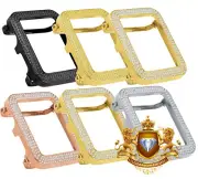 Stainless Steel Apple Watch Bezel Series 4,5,6, 14K Gold Finish 44mm Cover Case
