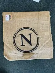 Mudpie “N” Monogram Initial Jute Burlap Table Runner Rustic Primitive Farmhouse