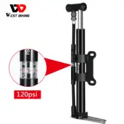 WEST BIKING Bike Foot Pump 120PSI Pressure Gauge Tire Air Inflator Ball Pump