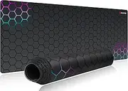 excovip Gaming Mouse Pad,Honeycomb Science Technology Extended Mousepad Gaming Large,Desk Mat with Non-Slip Base and Stitched Edge for Office Work 31.5"x11.8" 0258