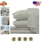 Sustainable Luxury Cotton Bed Sheets Set in Silver - 1000 Thread Count, 4PC