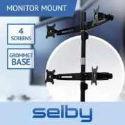 15-24" Quad LCD 4 Screen Desktop Computer Monitor VESA Mount Stand Grommet Base