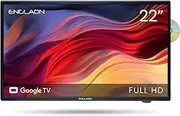 ENGLAON 22 Inch Full HD Smart TV with LED Google TV Display for Caravan and Home with DVD Combo & Chromecast & Bluetooth 5 & 12V 240V Adapter