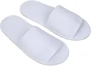 PLAFOPE 4 Pack Light Comfortable Disposable Slippers for Men Open Toe Travel Slippers Hotel Spa Home White