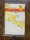 Vtg Reed Yellow Spring Flower White Paper Tablecloth 52 X 96 Inches NIP KMart