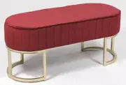 Wine red velvet bed end bench hallway