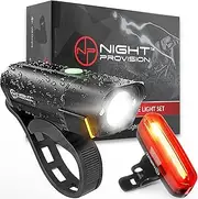 BX-300 Rechargeable Bike Light Set - Powerful Front and Back Lights, Bicycle Accessories for Night Riding, Cycling Safety Best Headlight with USB Tail Rear for Adults Kids Men Women Road Mountain