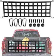 Tailgate Net for Pickup Truck Bed,Durable Truck Bed Extender Tailgate Cargo Net for Full Size Truck 60'' x 18'',Cargo Trucks Net for Chevy,Ford,Tacoma,Toyota (Black)