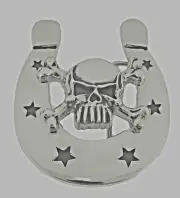 Skull Crossbone Belt Buckles Horseshoes Silver Metal Emblem Vintage Pirate Men