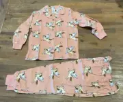 Girls size 4 Unicorn button up flannel pyjamas pjs Target NEW