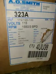 AO Smith 323A Fan Coil Motor, 1/12, 1/20, 1/30 HP, Split-Phase, 1550 RPM 115V