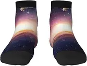 [EdWal] Universe Galaxy Outer Space print Men's Moisture Control Crew Socks Socks For Men and Women Gifts For Golf, Hunting, Camping