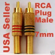 50 RCA Male Plug Audio Connector Adapter 24K Gold Plated E0101 USA Seller