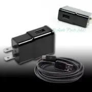 10 2A TRAVEL ADAPTER+6FT MICRO USB CABLE WALL CHARGER BLACK GALAXY S4 S3 NOTE 2
