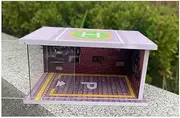 Car Garage Protective Organizer Scene Parking lot Garage Model Scene 1:24 1 Parking Space with Light and Acrylic Toy Alloy car Model Acrylic Storage dustproof Cabinet Ornaments Simulation Parking lot