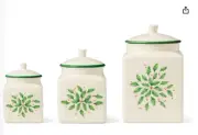 Lenox Holiday Canister Set Lenox 894177 Holiday 3-Piece Canister Set leaf