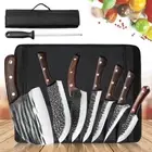 Knife Set Steel Kitchen Knives Chef Japanese Steak Damascus Cleaver Sharp Block
